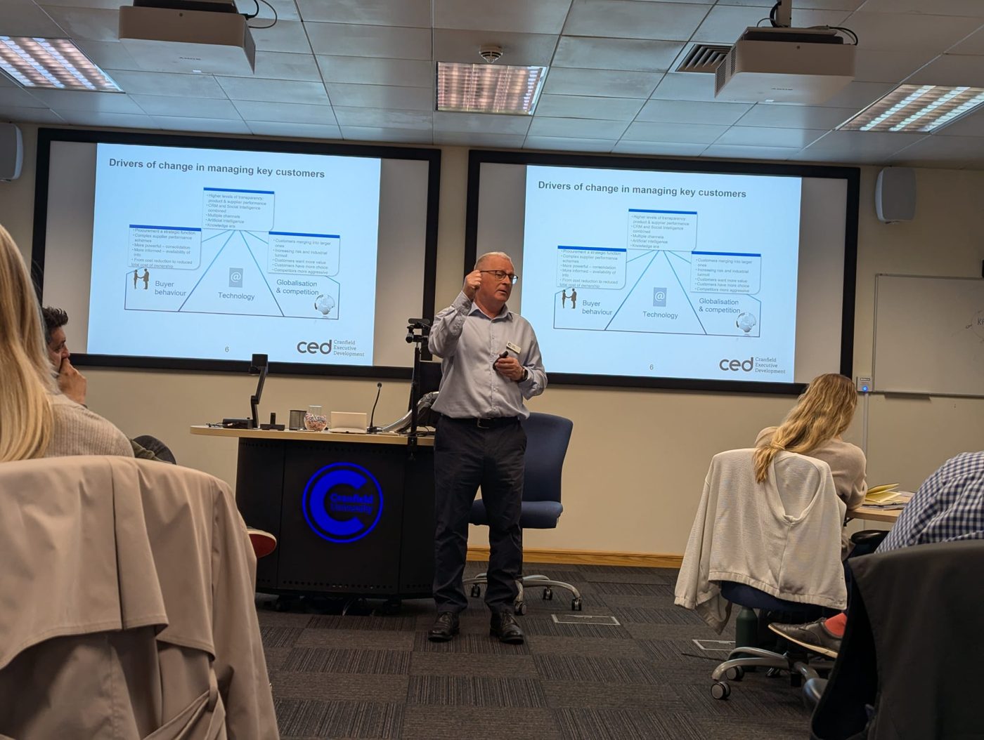 Mark Davies teaching key account management at Cranfield School of Management