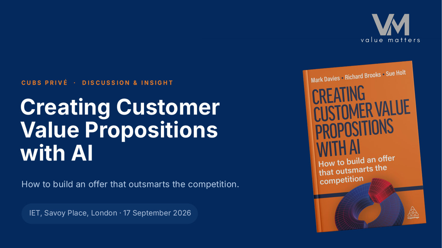 Creating Customer Value Propositions with AI: the Cubs Privé talk cover